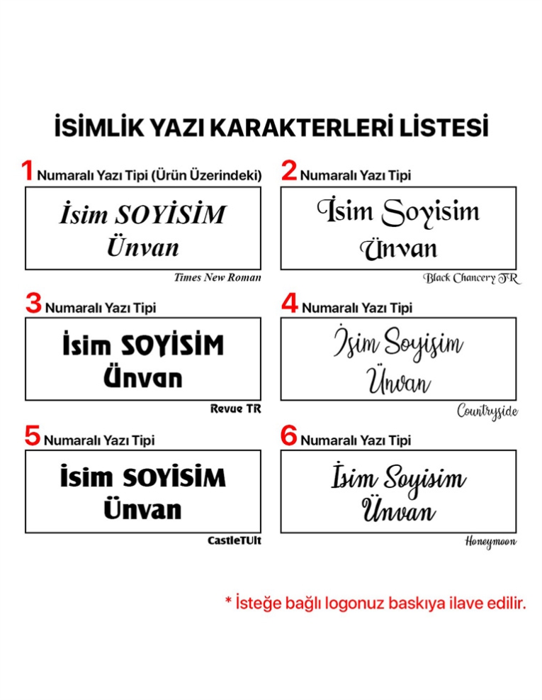 Rize Kristal Masa İsimliği 5005